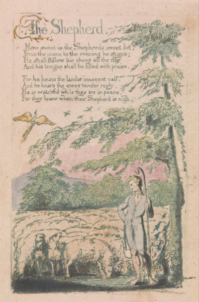Canciones de Inocencia y de Experiencia, Placa 4, El Pastor (Bentley 5) de William Blake